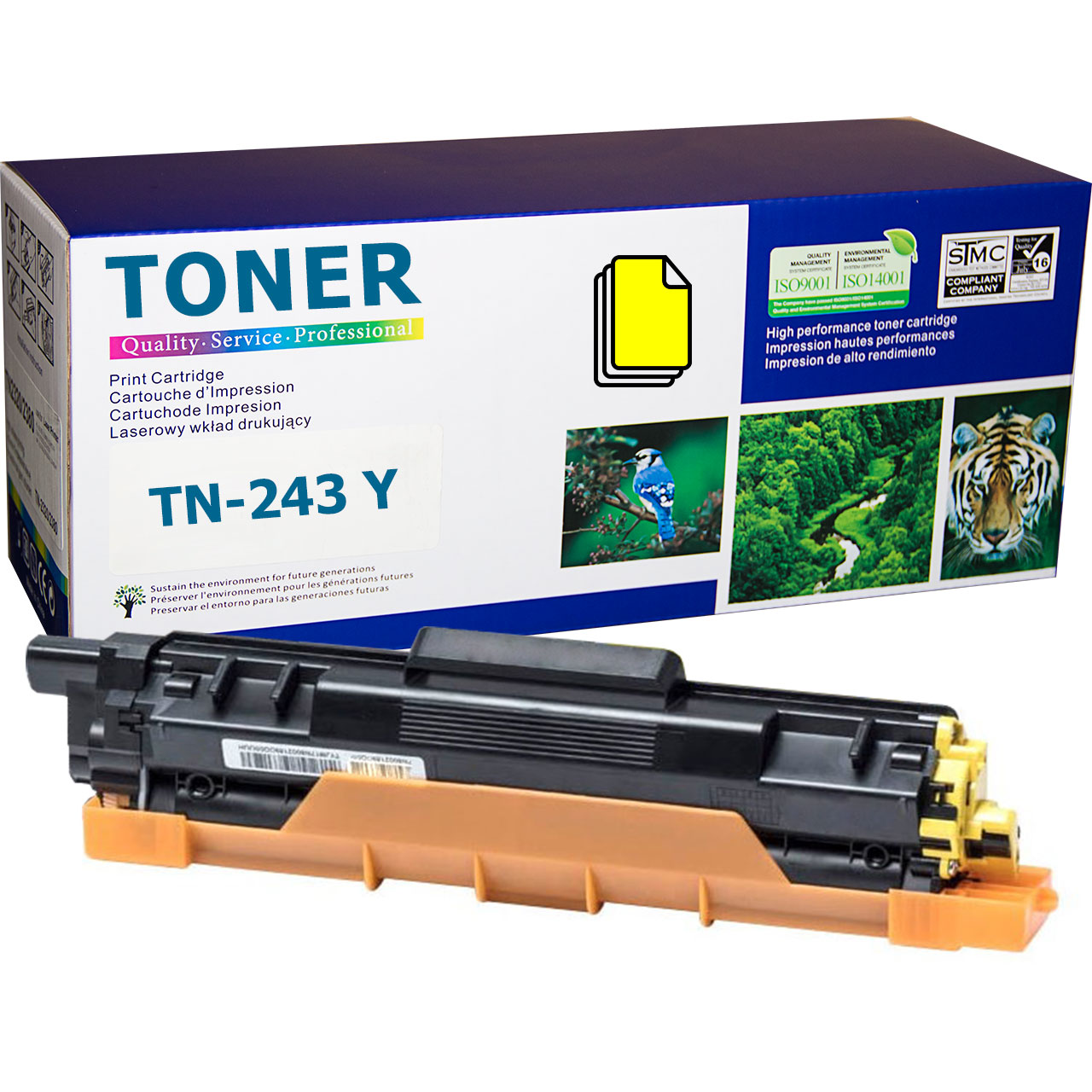 Brother TN 243 Yellow Compatible Toner Cartridge, TN-243Y