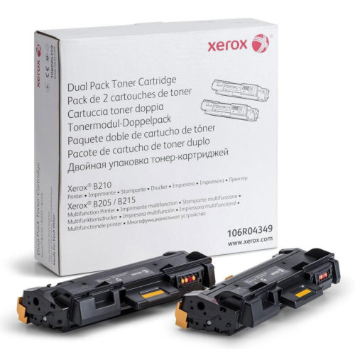 OEM Dual Pack toner cartridge Xerox 106R04349 Black