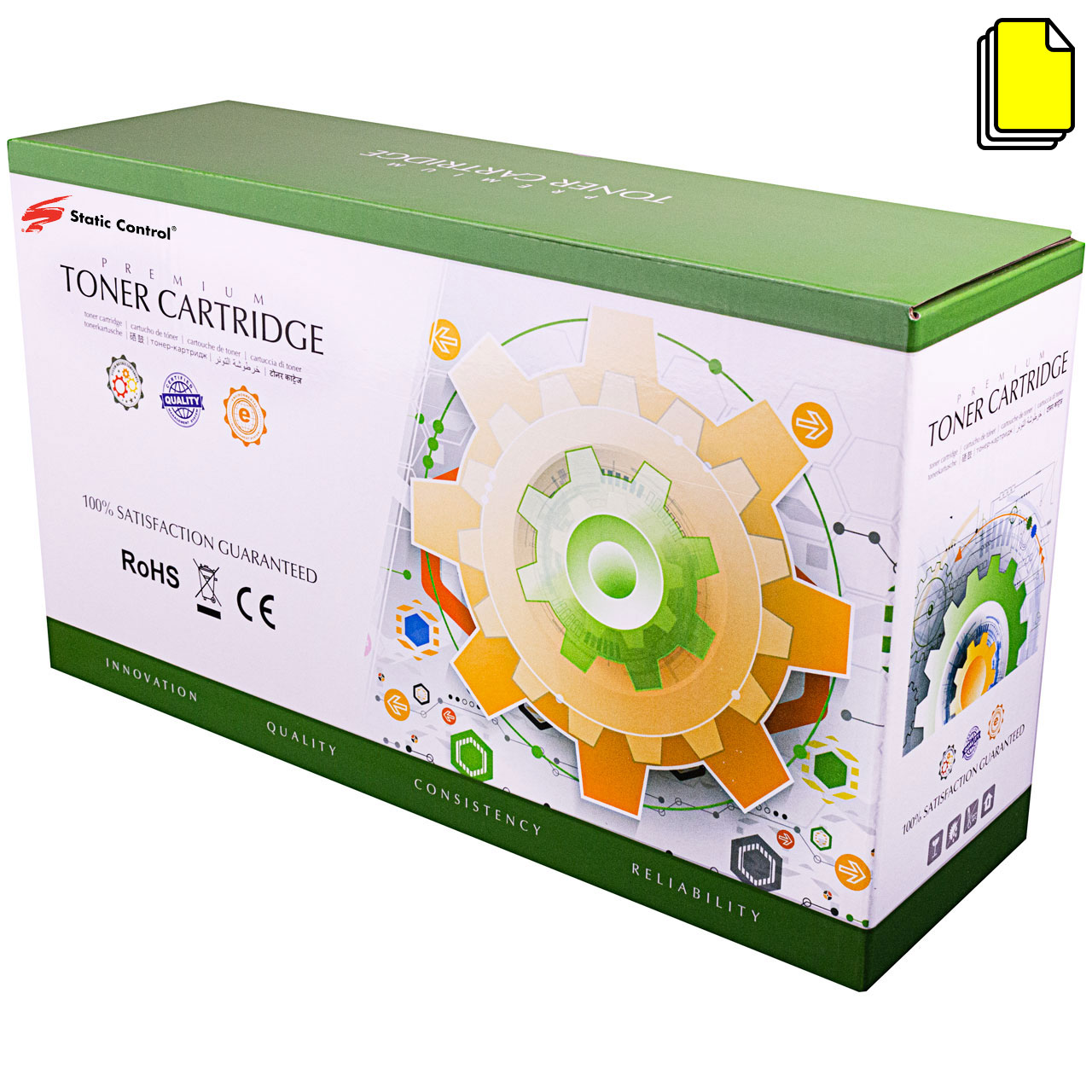 Static Control® toner cartridge replacement for Canon 055 Yellow